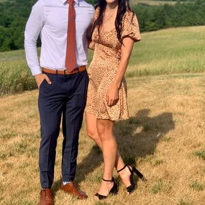 Polka dot cheetah print mini dress